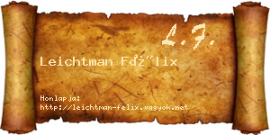 Leichtman Félix névjegykártya